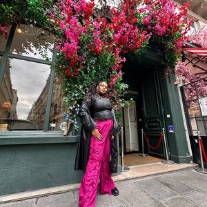 Nasty Gal Plus Size Nylon Wide Leg Pocket Cargo Pants